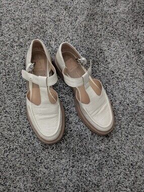 Dolce Vita White Leather T-Strap Women's Shoes